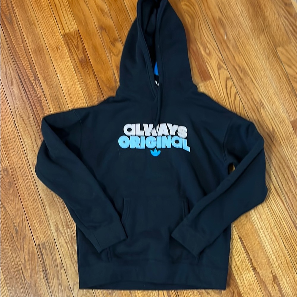 NWT Adidas Black and Blue Pullover Hoodie Always Original